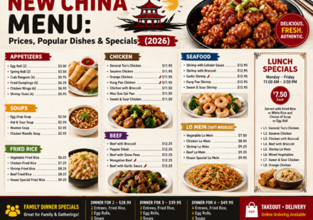 New China Menu: Prices, Popular Dishes & Specials (2026)