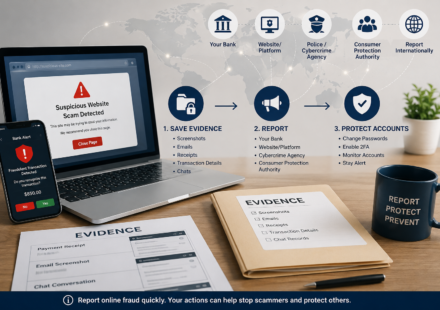 How to report online fraud and save evidence of an online scam