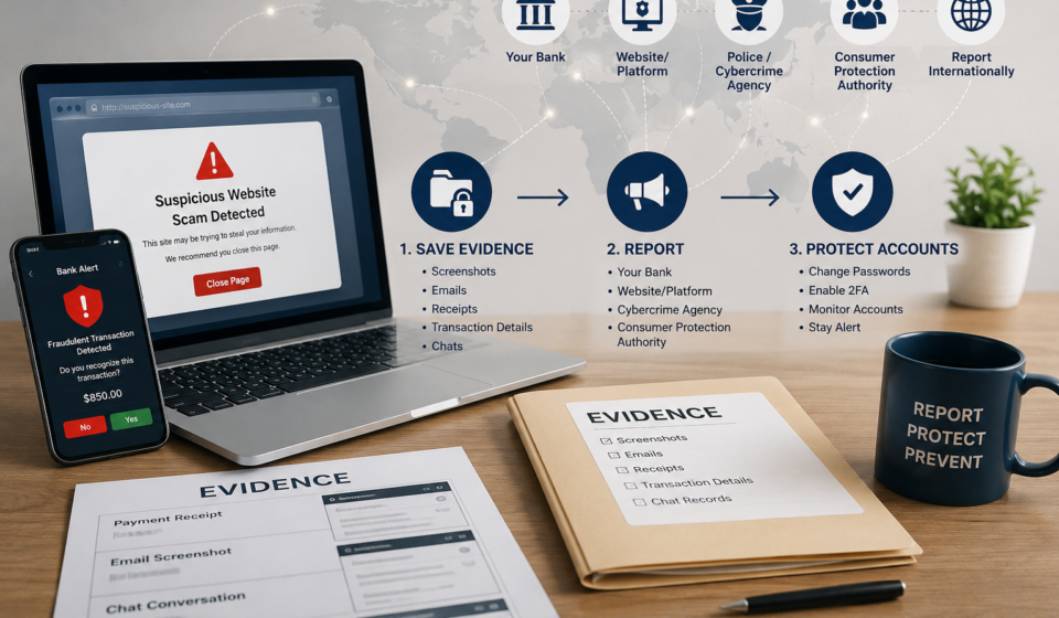 How to report online fraud and save evidence of an online scam