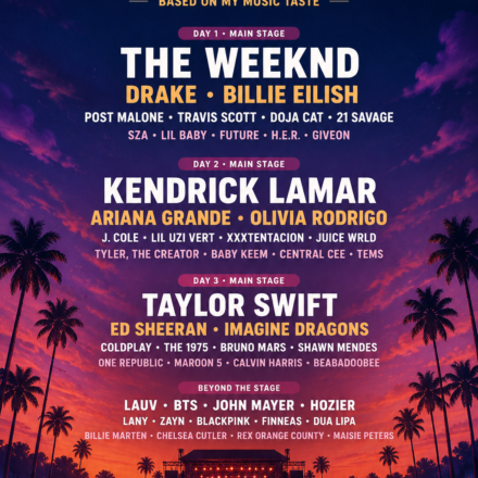 Instafest personalized music festival poster based on listening history