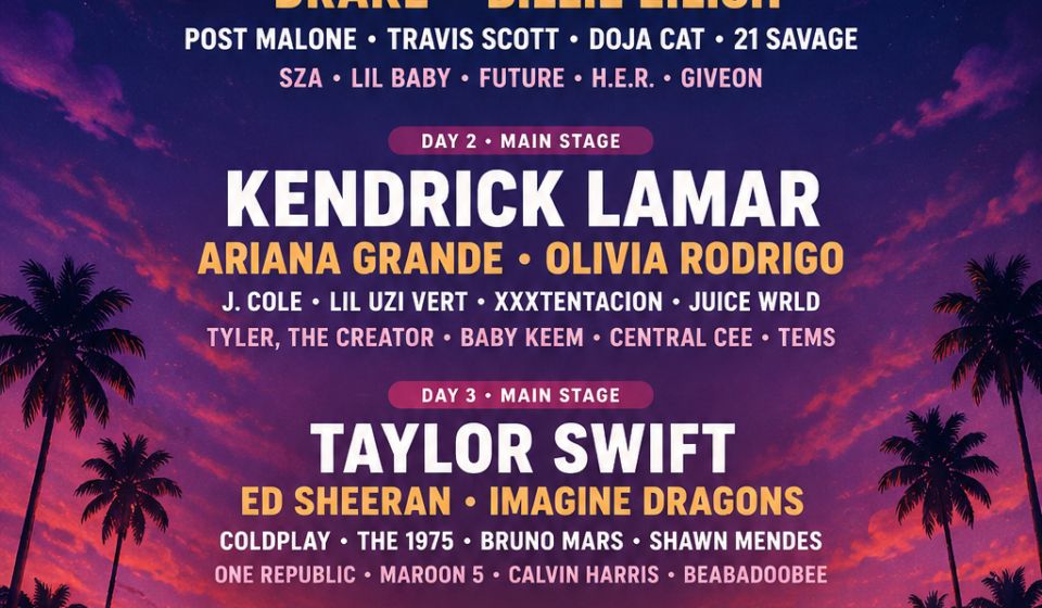 Instafest personalized music festival poster based on listening history