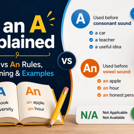 N an A Explained | A vs An Rules, Meaning & Examples
