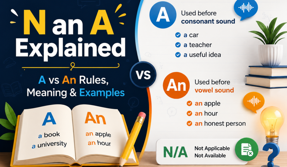 N an A Explained | A vs An Rules, Meaning & Examples